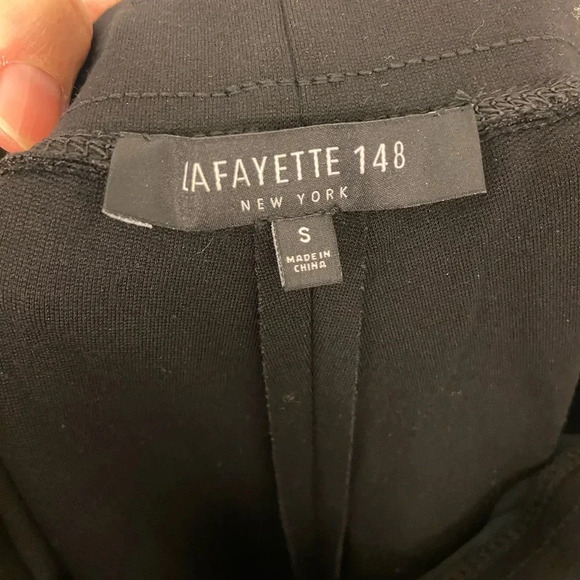 Lafayette 148 New York Leather Panel Pant Black Size Small - Picture 7 of 8